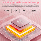 Exsurf T152A 15.6" Laptop – Intel N95, 16GB RAM, 512GB SSD,Windows 11 Pro, Pink