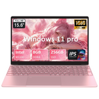 Exsurf 15.6" Student Laptop, Win 11 Pro Notebook,8GB RAM 256GB SSD,N5100,Backlit Keyboard, Fingerprint Unlock, Pink