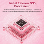 Exsurf T152A 15.6" Laptop – Intel N95, 32GB RAM, 1TB SSD, Pink,Windows 11 Pro