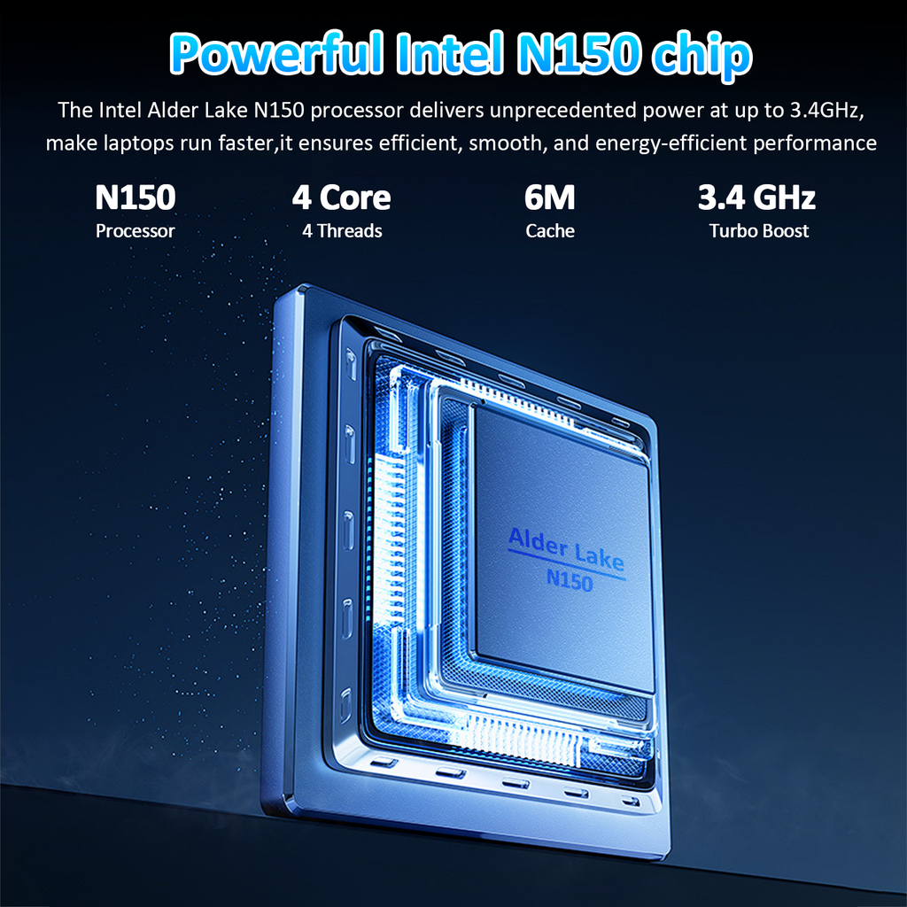 Exsurf T152A 15.6" Laptop – Intel N150, 32GB RAM, 1TB SSD,Windows 11 Pro, Silver