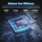 Exsurf T160R 16" Laptop – AMD Ryzen 5 7430U, 32GB RAM, 1TB SSD,Windows 11 Pro,Grey