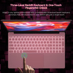 Exsurf T152A 15.6" Laptop – Intel N95, 16GB RAM, 512GB SSD,Windows 11 Pro, Pink