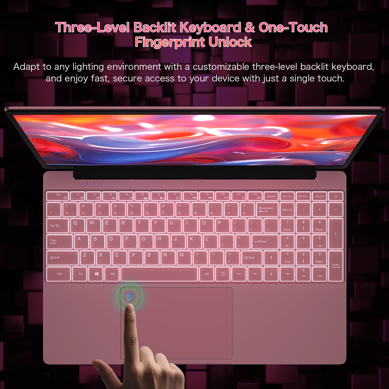 Exsurf T152A 15.6" Laptop – Intel N95, 16GB RAM, 512GB SSD,Windows 11 Pro, Pink