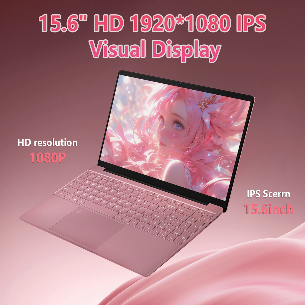 Exsurf T152A 15.6" Laptop – Intel N150, 32GB RAM, 1TB SSD,Windows 11 Pro, Pink