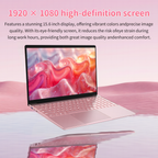Exsurf 15.6" Student Laptop, Win 11 Pro Notebook,8GB RAM 256GB SSD,N5100,Backlit Keyboard, Fingerprint Unlock, Pink