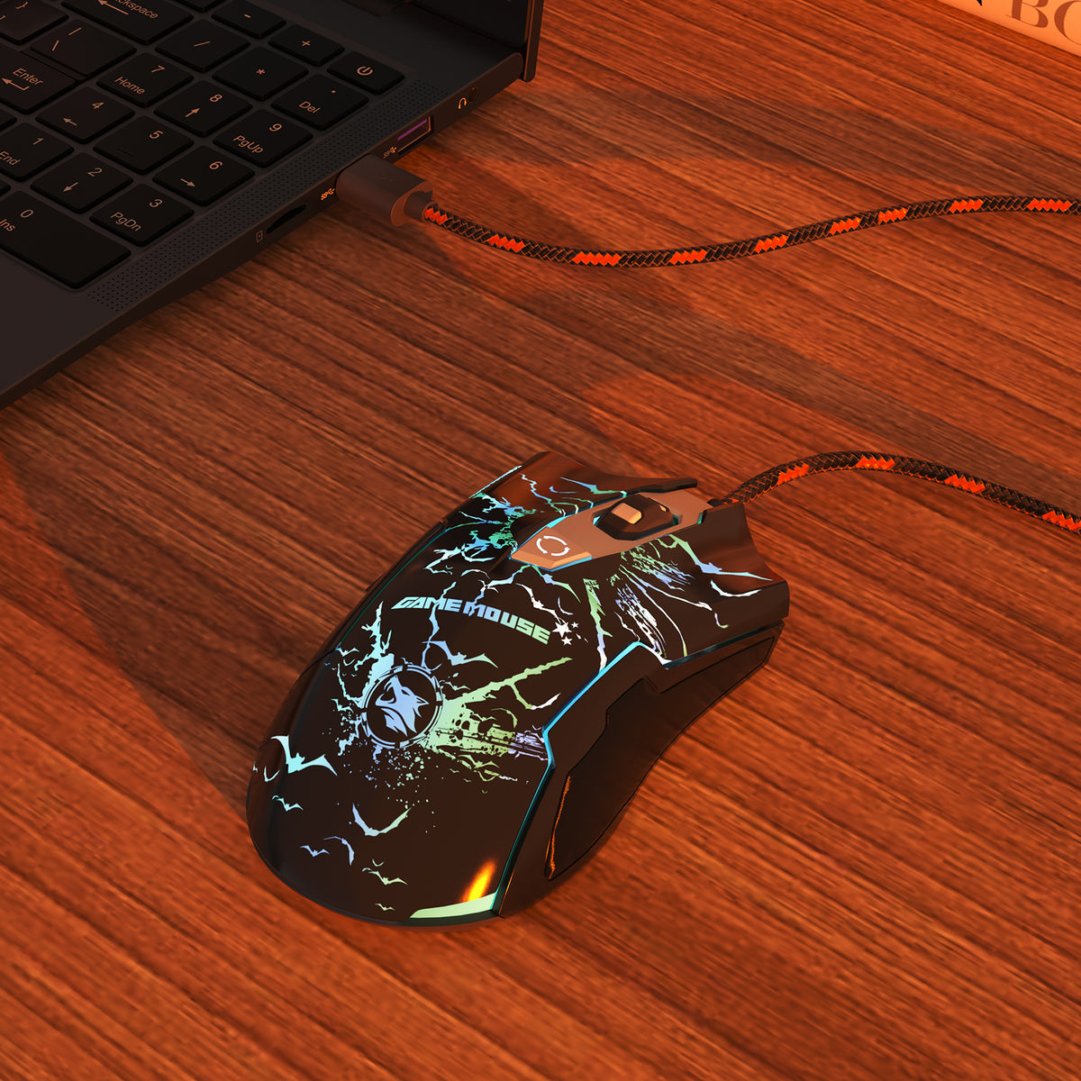 Exsurf Gaming Mouse, USB Wired Laptop Mice, with Cool Breathing RGB Light, Very Heavy and Good Hand Feel Ergonomic, Sniper Button, High Precision for Gaming/Office