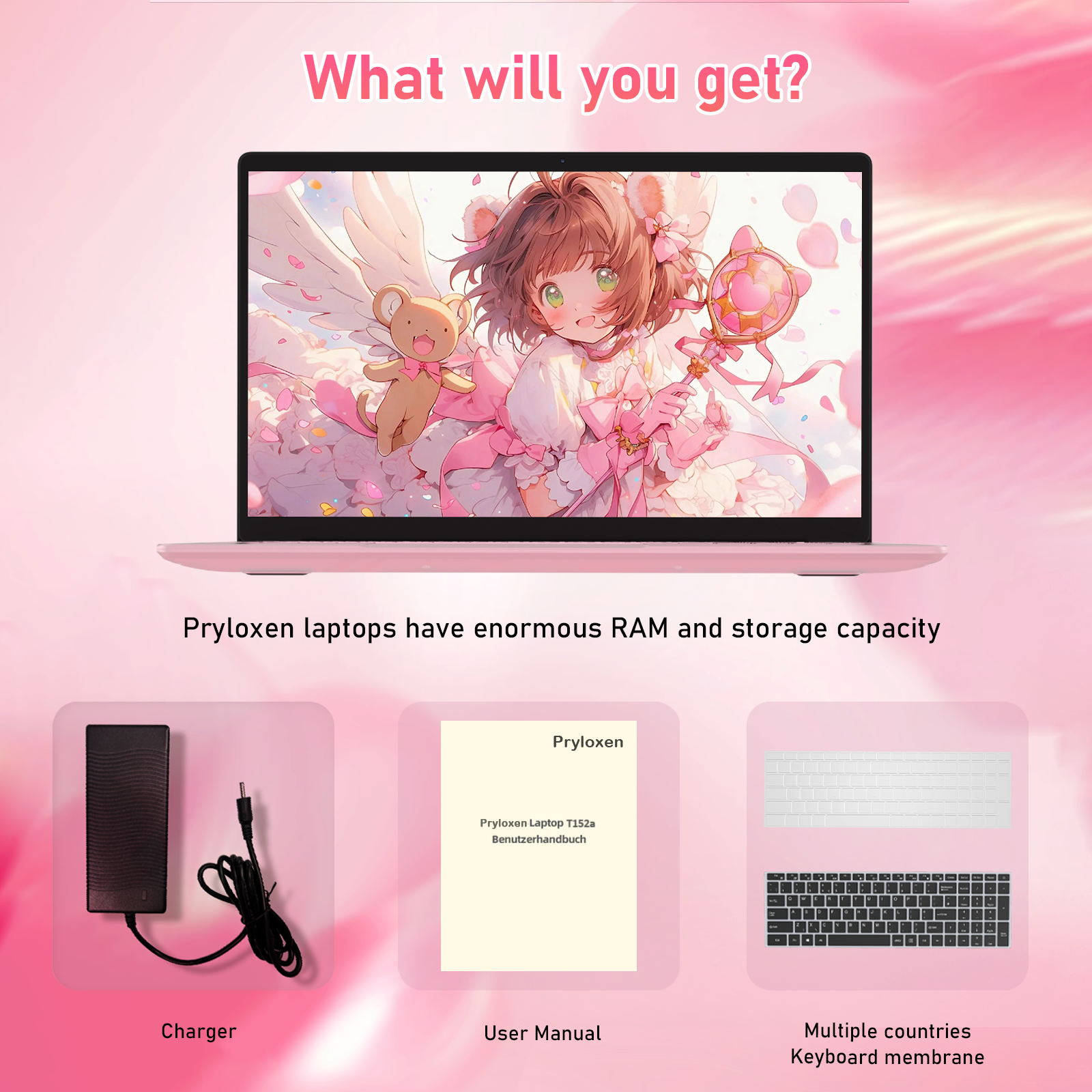 Exsurf T152A 15.6" Laptop – Intel N95, 32GB RAM, 1TB SSD, Pink,Windows 11 Pro