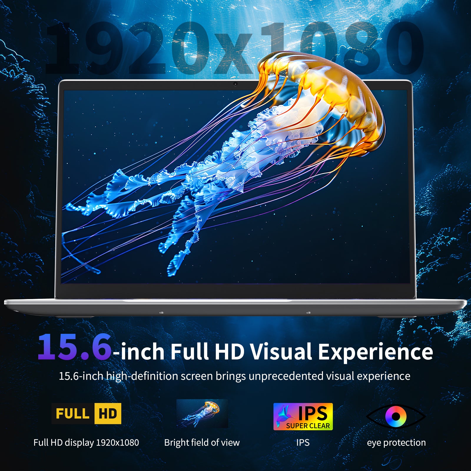 Exsurf T152A 15.6" Laptop – Intel N95, 16GB RAM, 512GB SSD,Windows 11 Pro, Silver