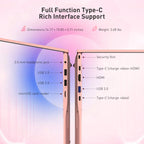 exsurf 15.6" Business Laptop, AMD Ryzen 3 , 8GB RAM, 512GB SSD, Type‑C Port, Pink, Portable Office Computer