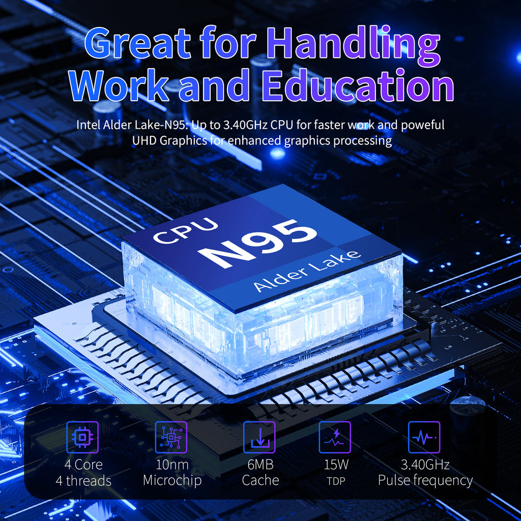 Exsurf T152A 15.6" Laptop – Intel N95, 16GB RAM, 512GB SSD,Windows 11 Pro, Silver