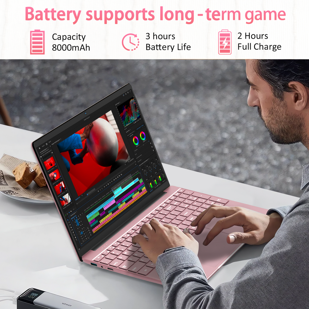 Exsurf T152A 15.6" Laptop – Intel N95, 32GB RAM, 1TB SSD, Pink,Windows 11 Pro