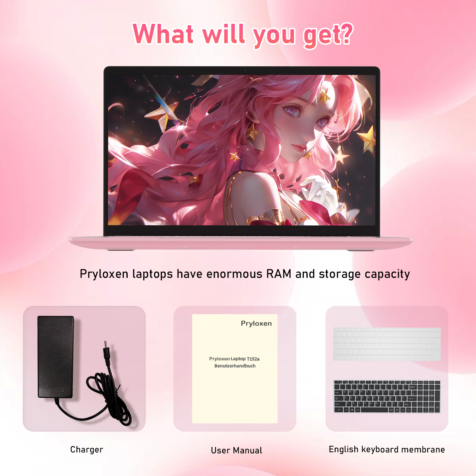 Exsurf T152A 15.6" Laptop – Intel N150, 32GB RAM, 1TB SSD,Windows 11 Pro, Pink