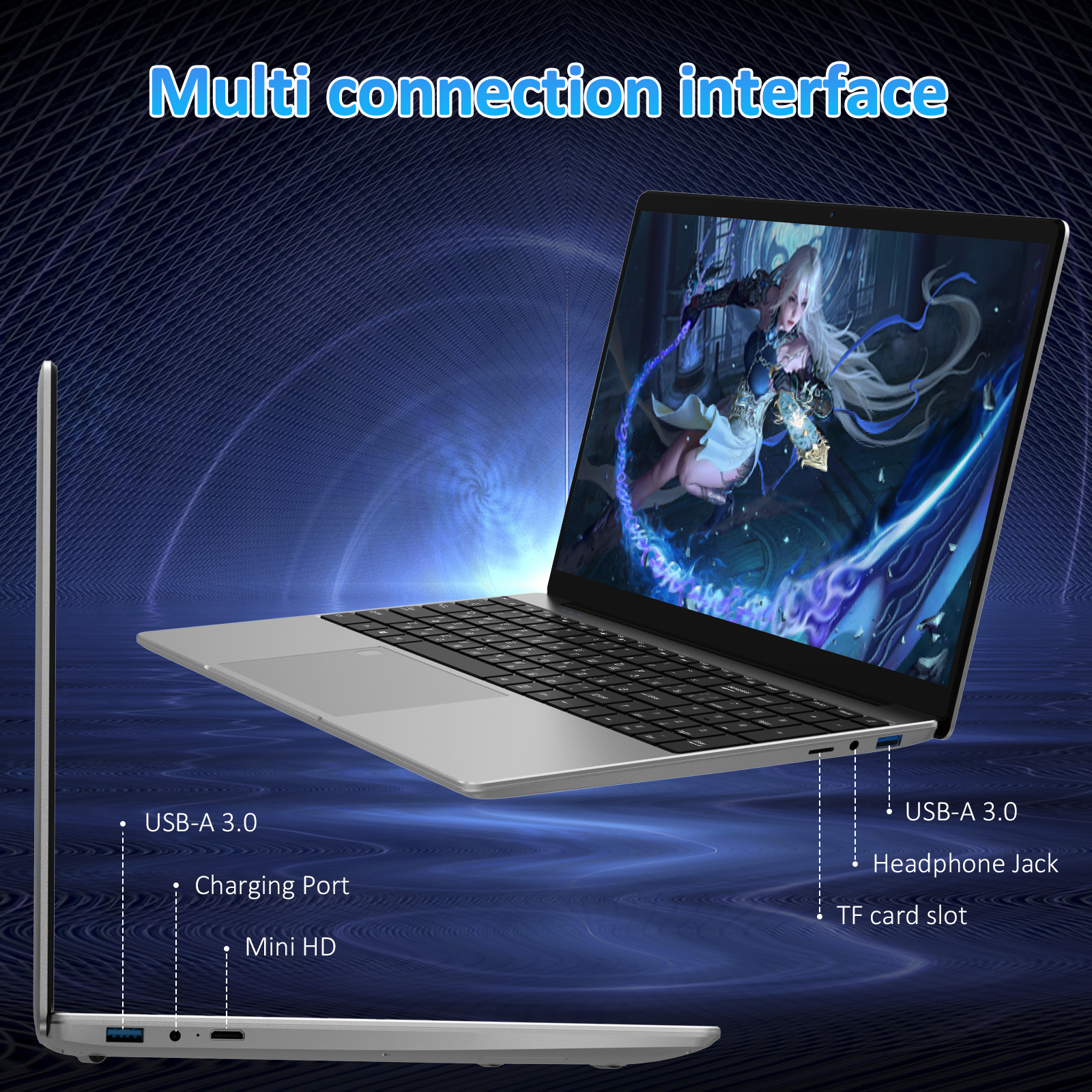 Exsurf T152A 15.6" Laptop – Intel N150, 32GB RAM, 1TB SSD,Windows 11 Pro, Silver