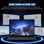 Exsurf T160R 16" Laptop – AMD Ryzen 5 7430U, 16GB RAM, 512GB SSD,Windows 11 Pro,Grey