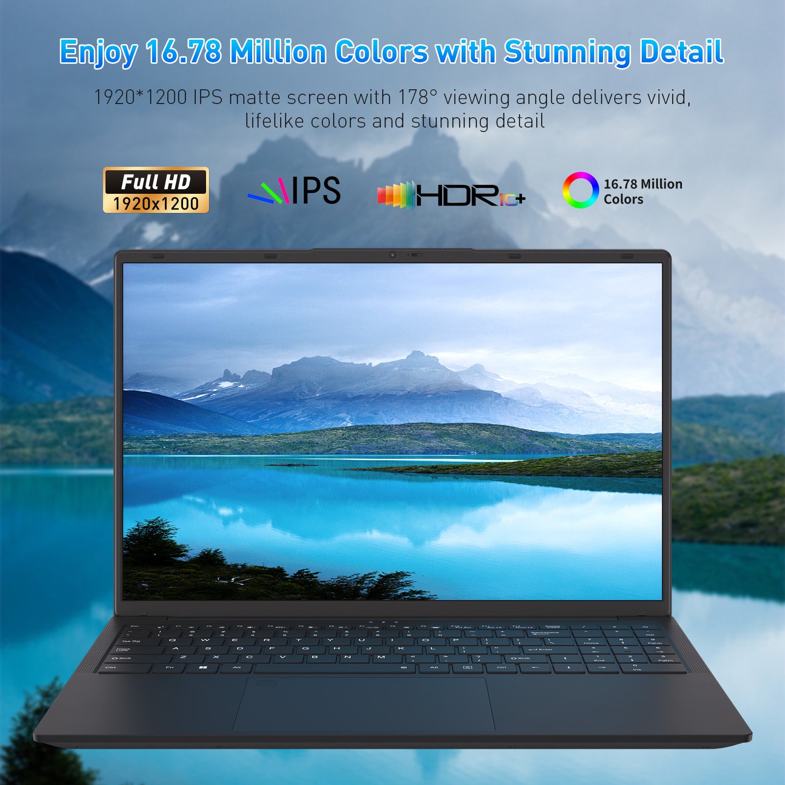 Exsurf 16" Business Laptop, Windows 11 Pro Computer, AMD Ryzen 5 3500U, 32GB RAM 1TB SSD, Backlit Keyboard, Fingerprint Unlock, Black