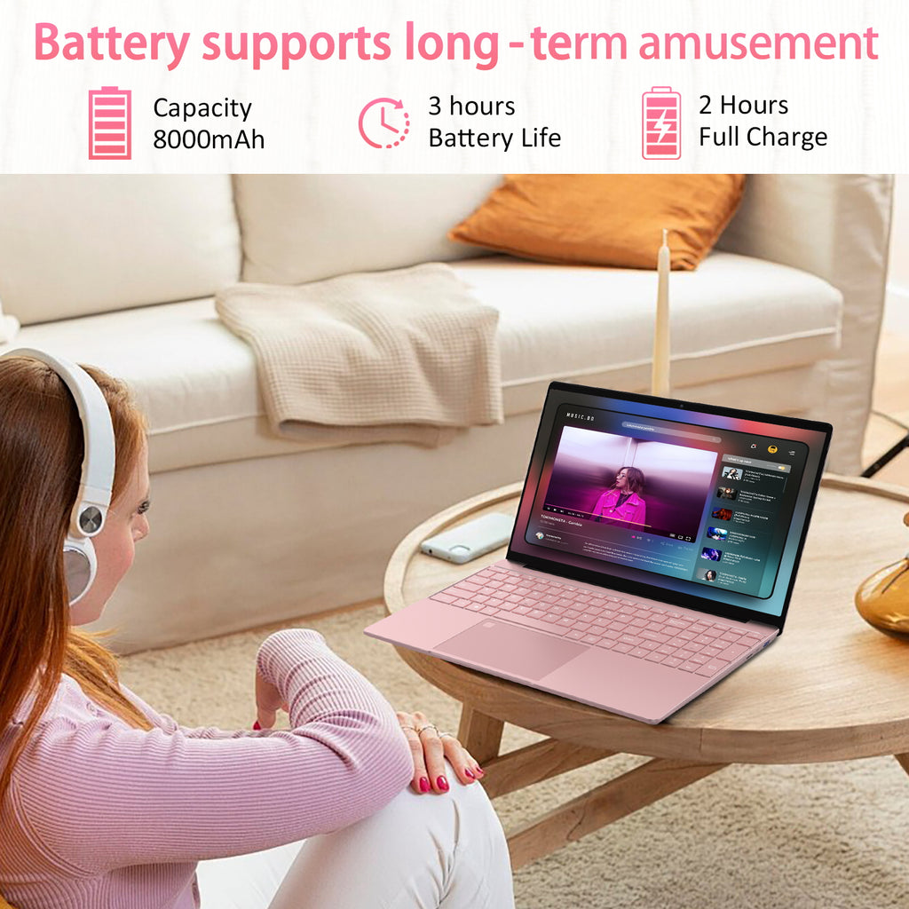 Exsurf T152A 15.6" Laptop – Intel N150, 32GB RAM, 1TB SSD,Windows 11 Pro, Pink