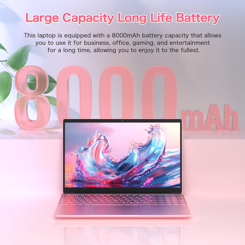 Exsurf T152A 15.6" Laptop – Intel N95, 16GB RAM, 512GB SSD,Windows 11 Pro, Pink
