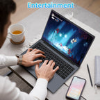 Exsurf 16" 1200IPS Laptop AMD Ryzen 7 7840HS, 32GB DDR5 RAM, 1TB NVMe SSD, Windows 11 Pro Gaming Computer, Backlit, Fingerprint, Full-Type C, WiFi 6, Bluetooth 5.3, Webcam Switch, Gray