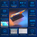Exsurf 15.6" Business Laptop, AMD Ryzen 3250C, 16GB DDR4 RAM 1TB NVMe SSD, Windows 11 Pro Laptop Computer, Backlight Keyboard, Fingerprint Reader, Silver