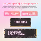 Exsurf T152A 15.6" Laptop – Intel N95, 16GB RAM, 512GB SSD,Windows 11 Pro, Pink