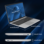 Exsurf T152A 15.6" Laptop – Intel N150, 32GB RAM, 1TB SSD,Windows 11 Pro, Silver