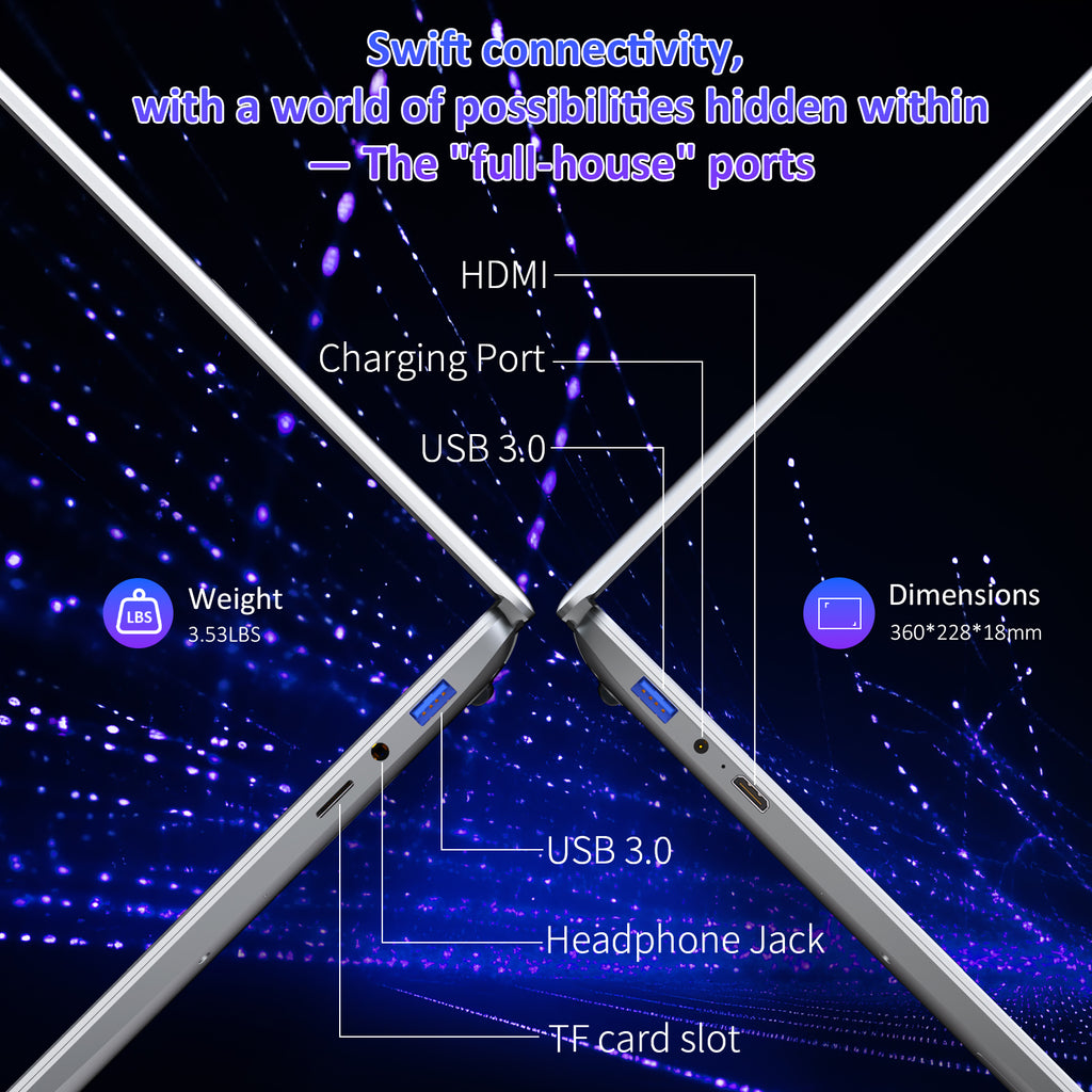 Exsurf T152A 15.6" Laptop – Intel N95, 16GB RAM, 512GB SSD,Windows 11 Pro, Silver