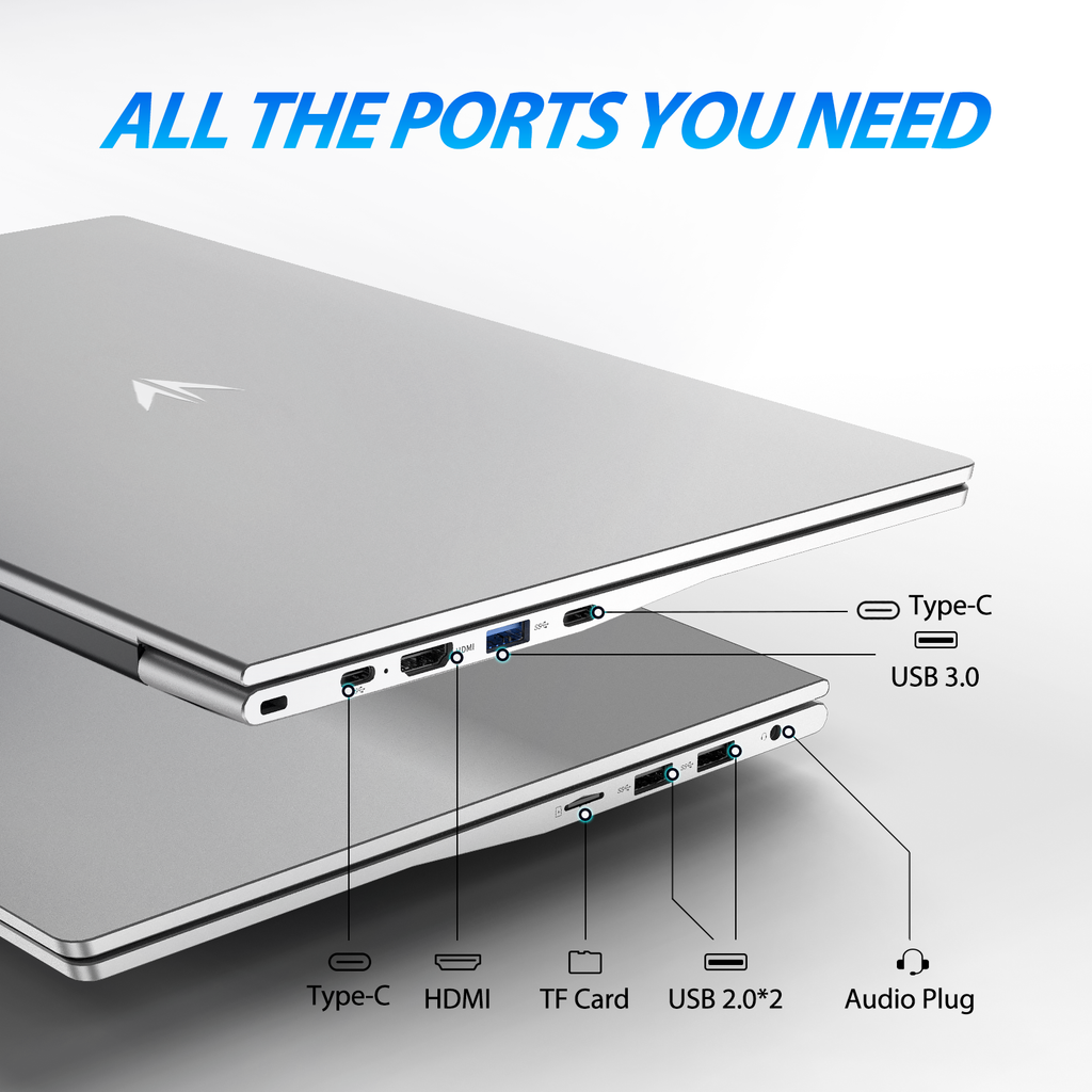 exsurf 15.6" Student Laptop, Ryzen 3 Up to 3.5GHz, 8GB RAM 512GB SSD, Backlit Keyboard & Fingerprint Unlock for Daily Use