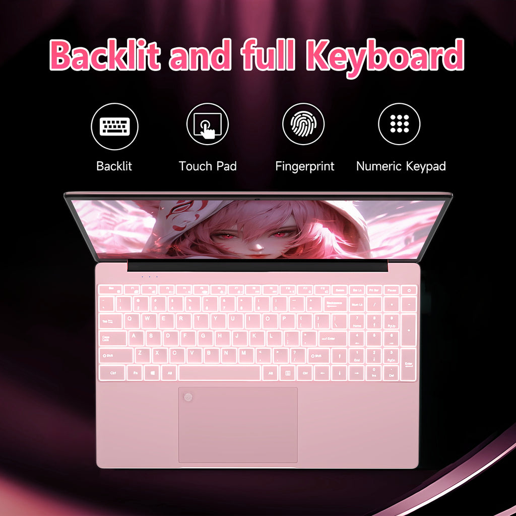 Exsurf T152A 15.6" Laptop – Intel N150, 32GB RAM, 1TB SSD,Windows 11 Pro, Pink