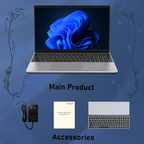 Exsurf T152A 15.6" Laptop – Intel N150, 32GB RAM, 1TB SSD,Windows 11 Pro, Silver