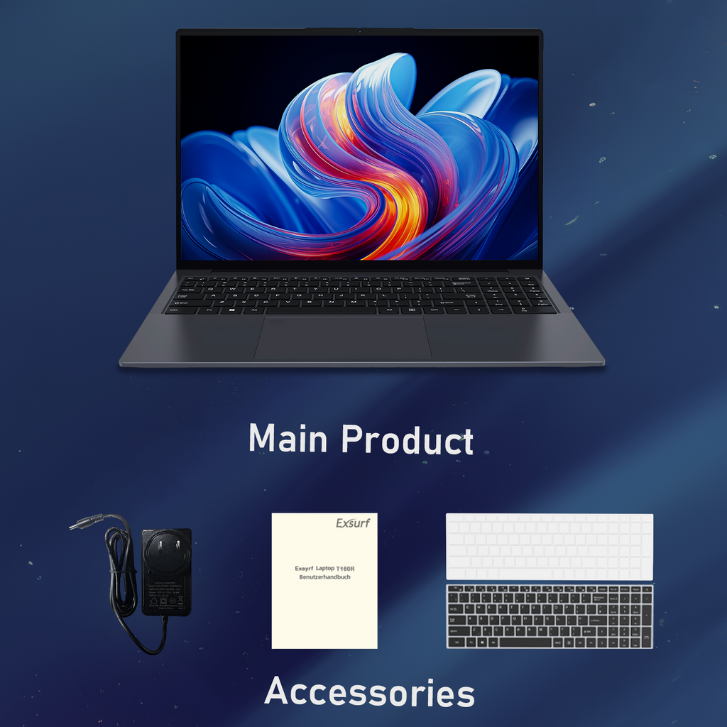Exsurf T160R 16" Laptop – AMD Ryzen 5 7430U, 32GB RAM, 1TB SSD,Windows 11 Pro,Grey