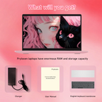 Exsurf 15.6" Student Laptop, Win 11 Pro Notebook,8GB RAM 256GB SSD,N5100,Backlit Keyboard, Fingerprint Unlock, Pink
