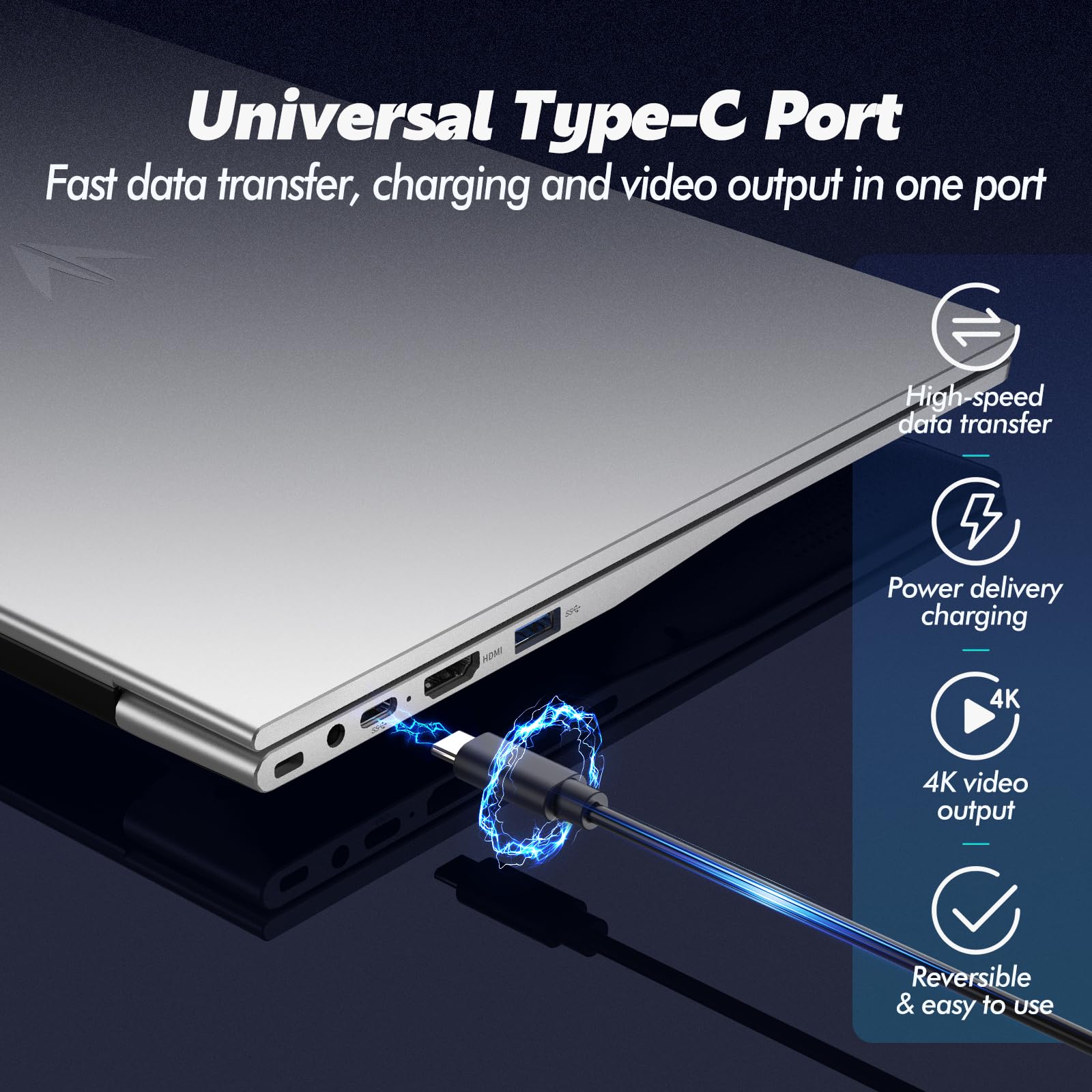 Exsurf 15.6-inch thin and light laptop, IPS Full HD screen, Athlon Silver 3050E, 32GB DDR4 memory, 1TB SSD, WiFi 5/USB 3.0/Type-C/HDMI/BT 4.2, Win 11 Pro, perfect for work, study and entertainment, silver