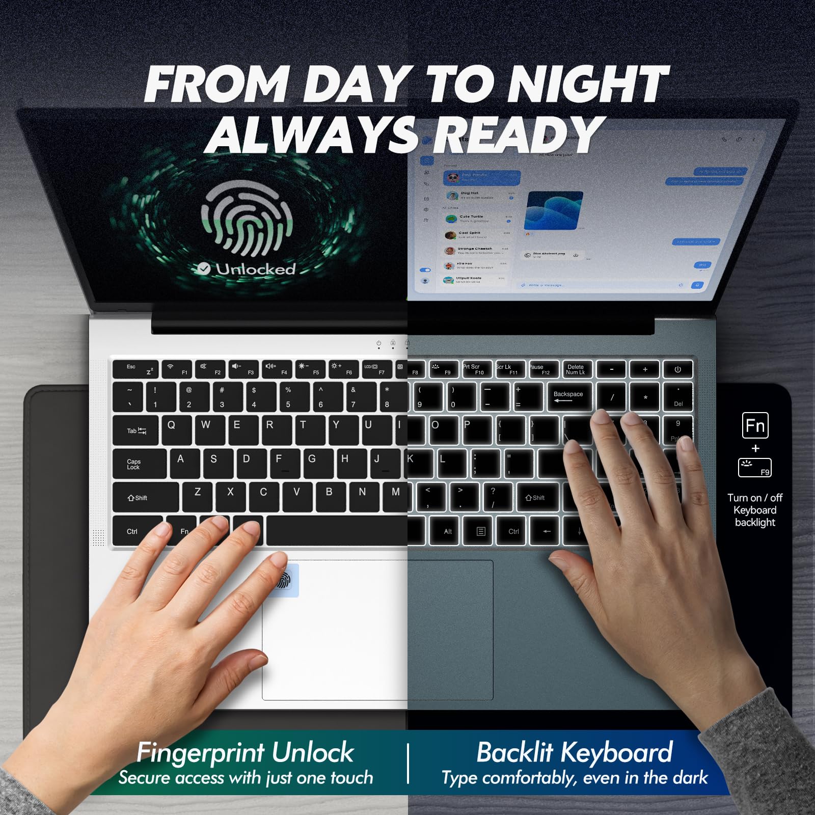 Exsurf 15.6-inch thin and light laptop, IPS Full HD screen, Athlon Silver 3050E, 32GB DDR4 memory, 1TB SSD, WiFi 5/USB 3.0/Type-C/HDMI/BT 4.2, Win 11 Pro, perfect for work, study and entertainment, silver